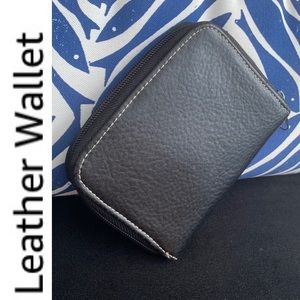 Black Leather Zippered Wallet